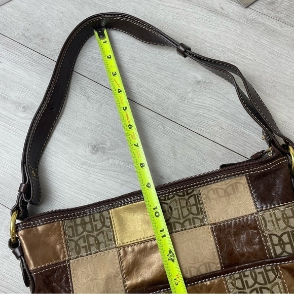 VINTAGE Giani Bernini Brown and Gold Patchwork Leather Hobo Shoulder bag - Picture 11 of 11